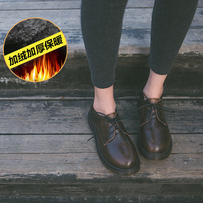 新款2017秋季小皮鞋女加絨復(fù)古森女日系學(xué)院風(fēng)文藝軟妹英倫馬丁靴女鞋 岸森圓頭單鞋型號【價格 圖片 品牌 報價】-蘇寧易購富天興鞋帽服飾專營店